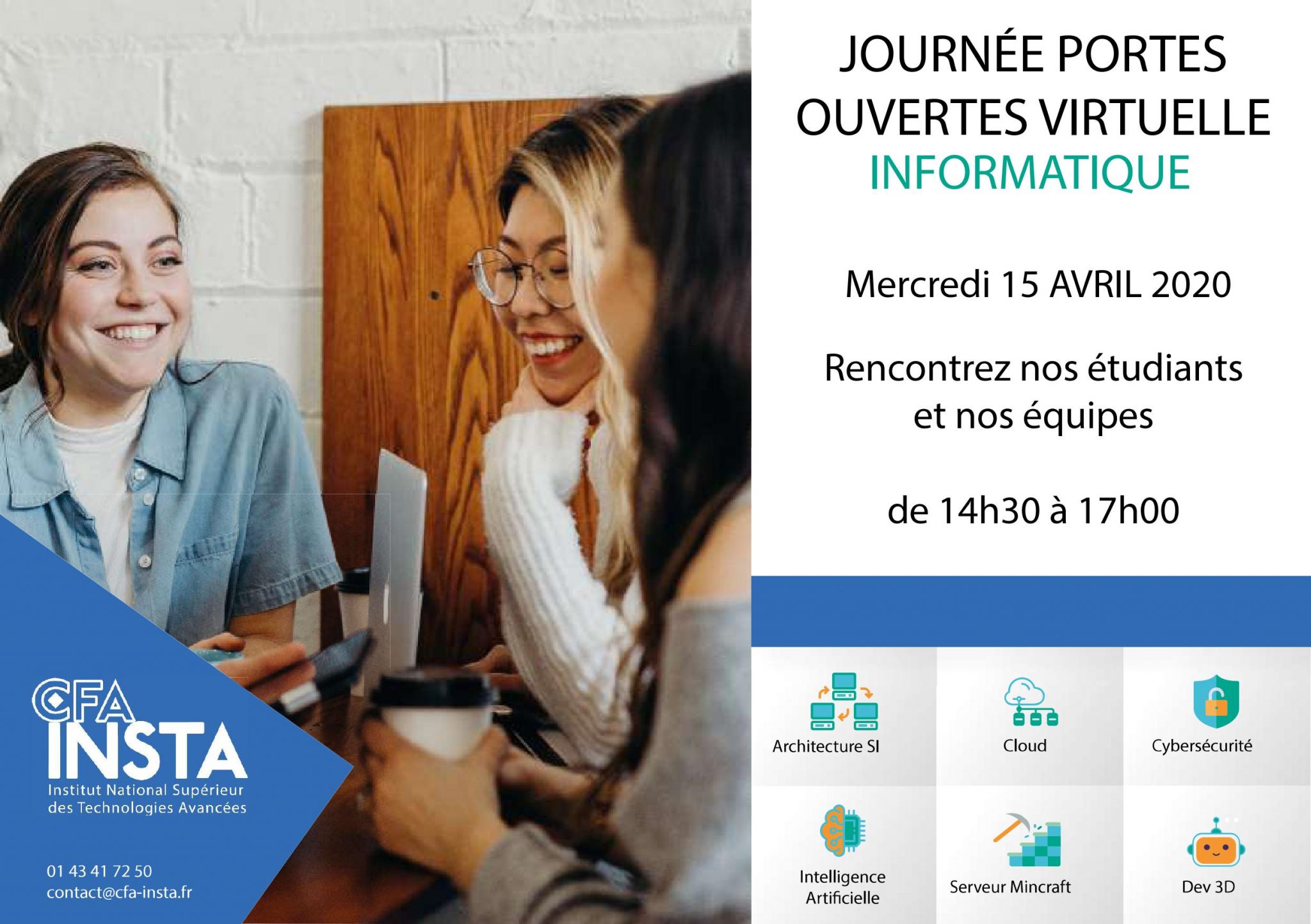 Mercredi 15 avril 2020 Journée Portes Ouvertes virtuelle - CFA INSTA